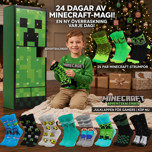 Minecraft strumpor adventskalender 2025 – Creeper-nedräkning för gamers